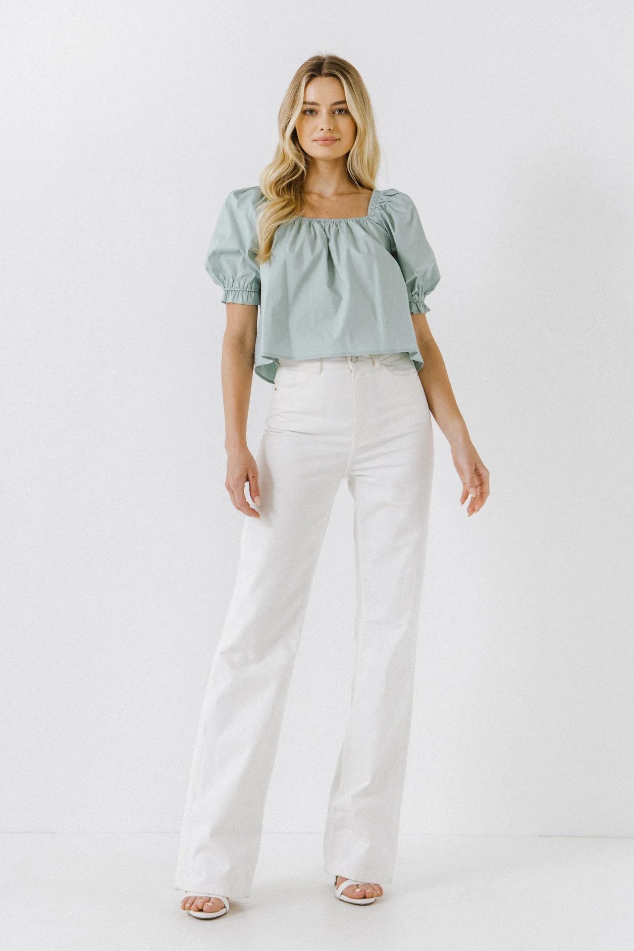 Square neckline Puff Sleeve Top - Image 11