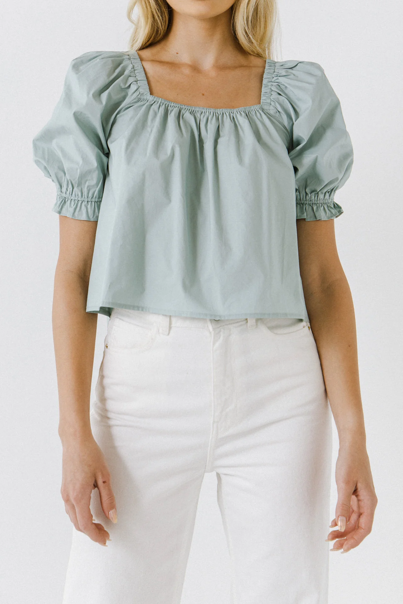 Square neckline Puff Sleeve Top - Image 12