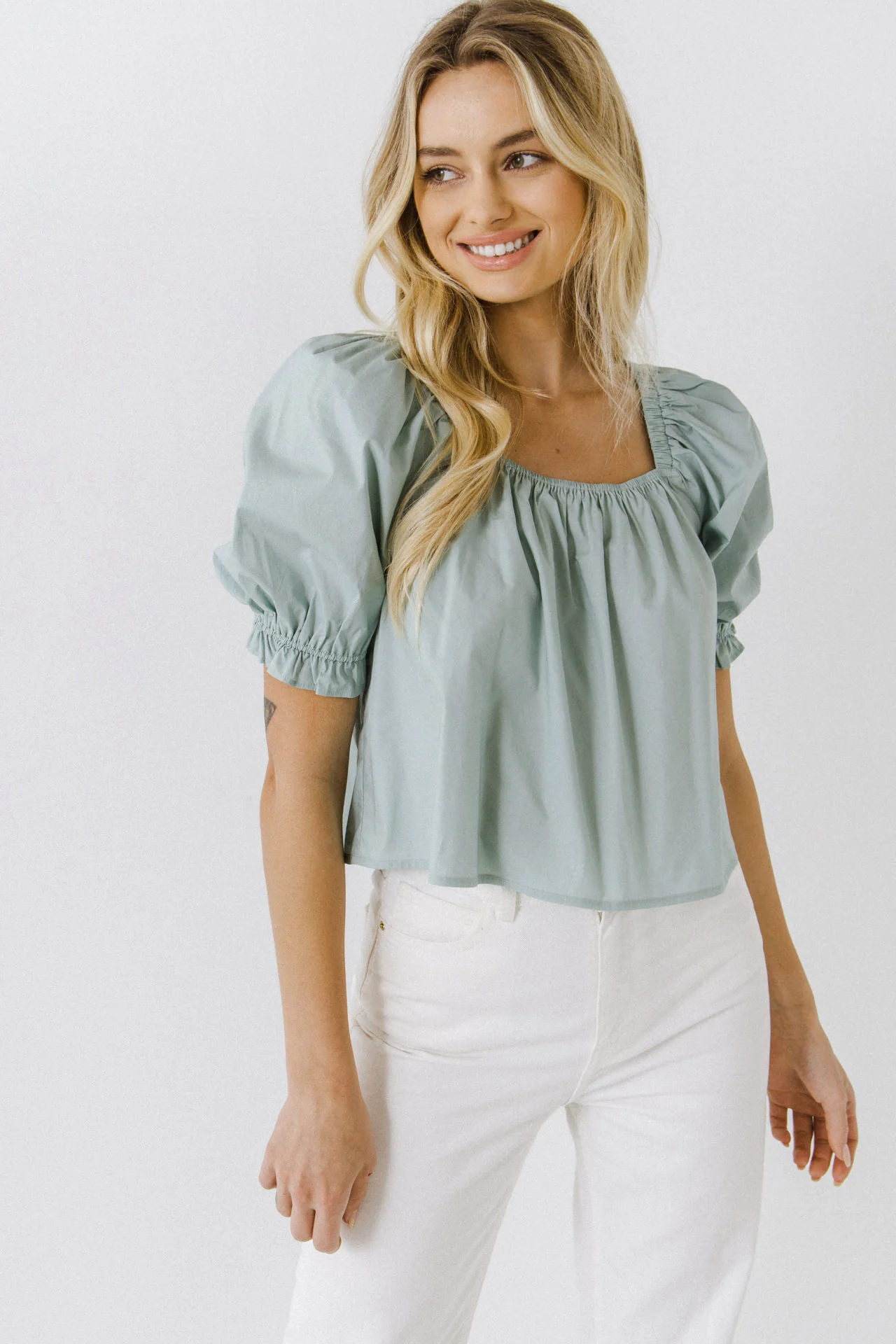 Square neckline Puff Sleeve Top - Image 15