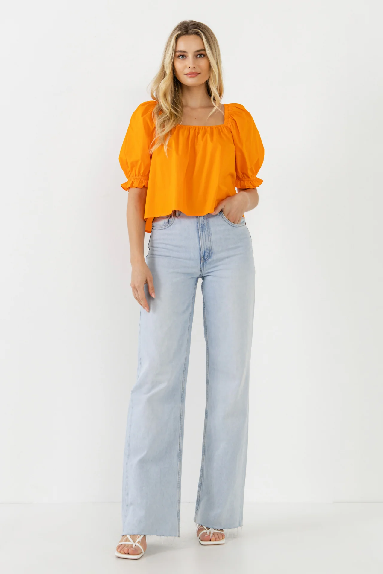 Square neckline Puff Sleeve Top - Image 16