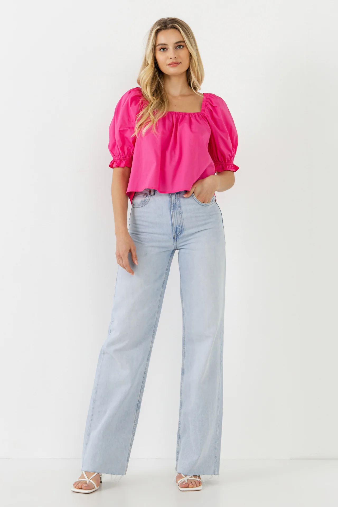 Square neckline Puff Sleeve Top - Image 21
