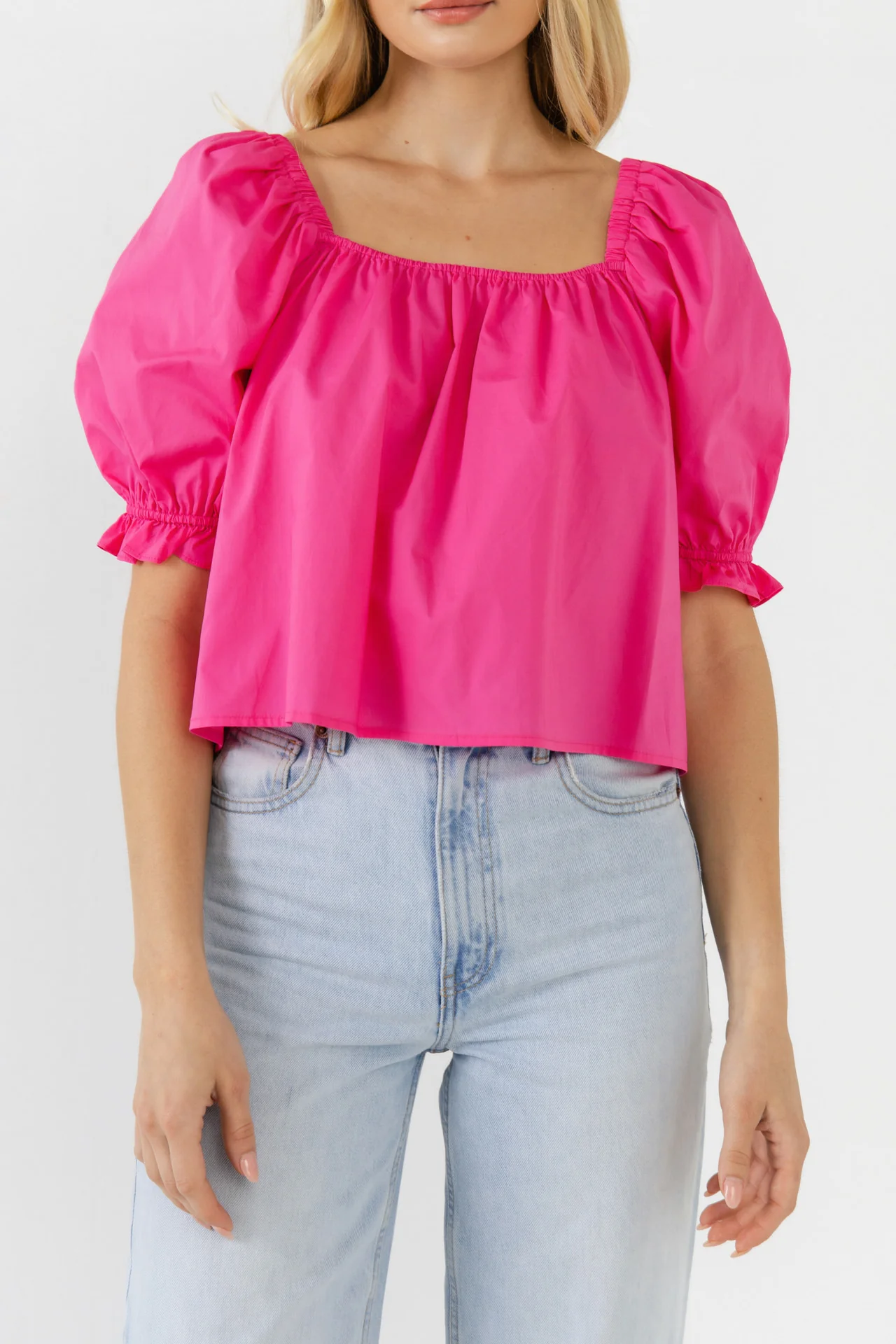 Square neckline Puff Sleeve Top - Image 22