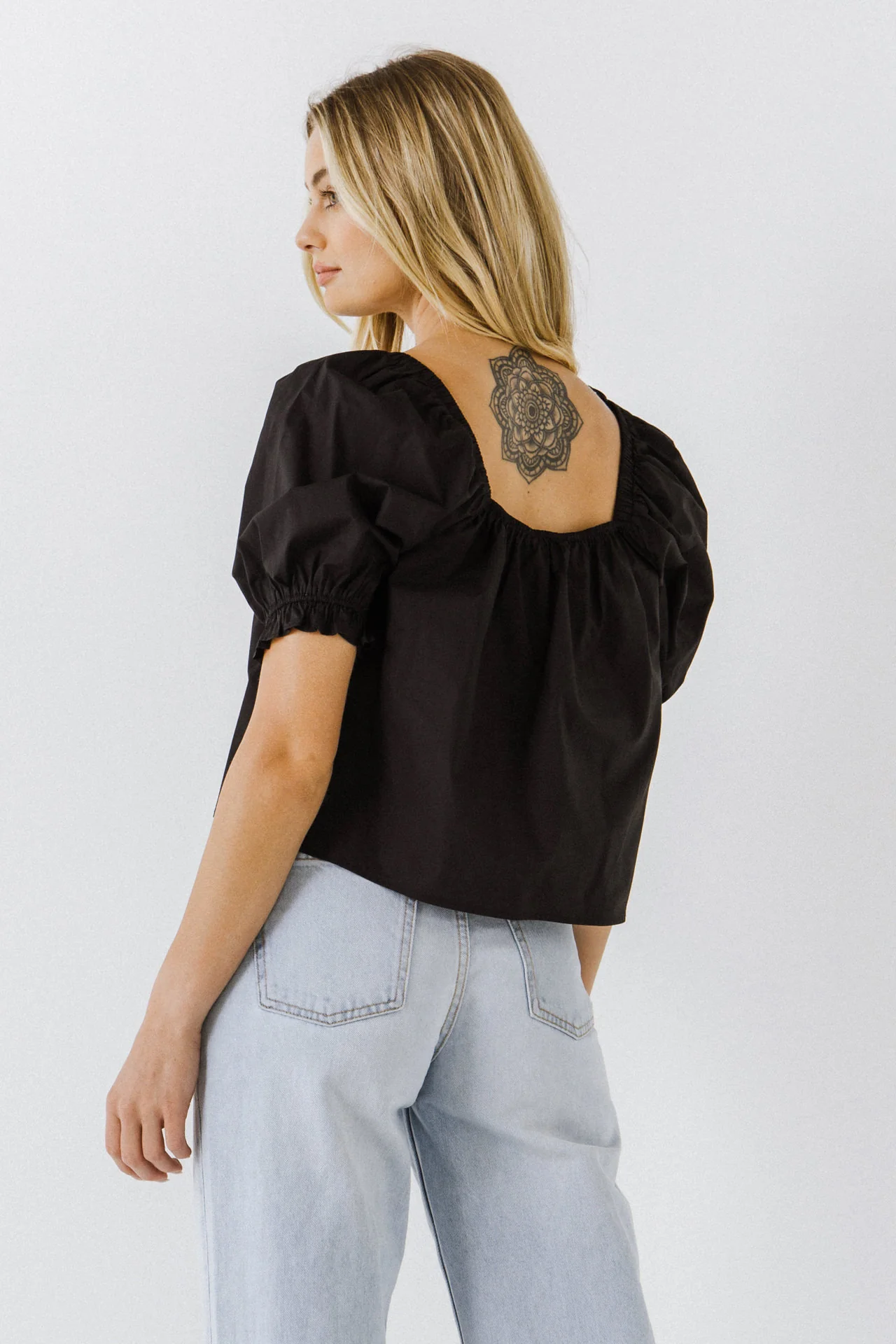 Square neckline Puff Sleeve Top - Image 29