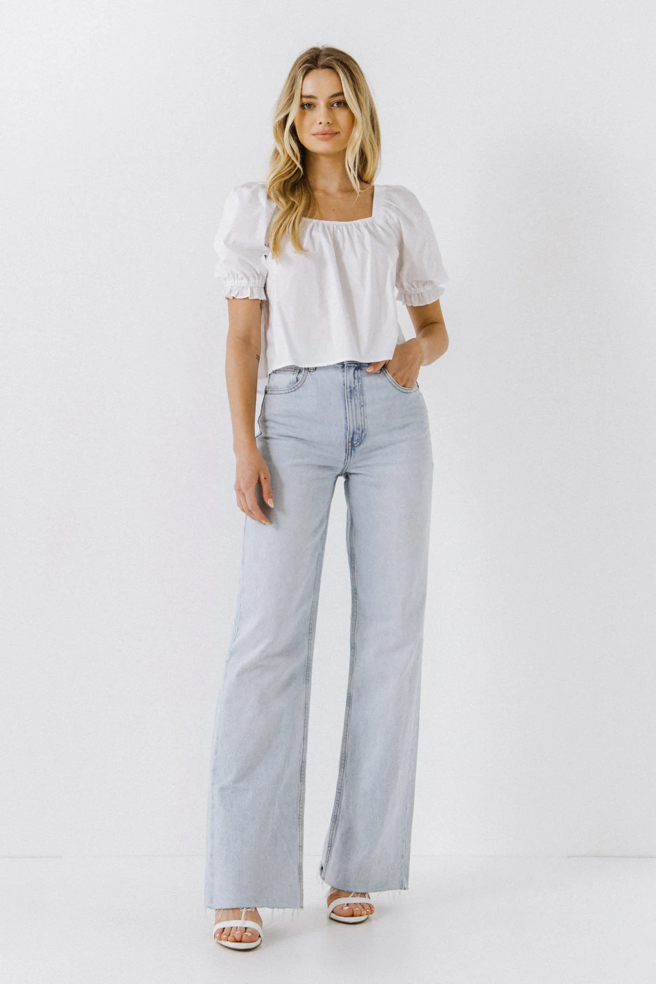 Square neckline Puff Sleeve Top - Image 31