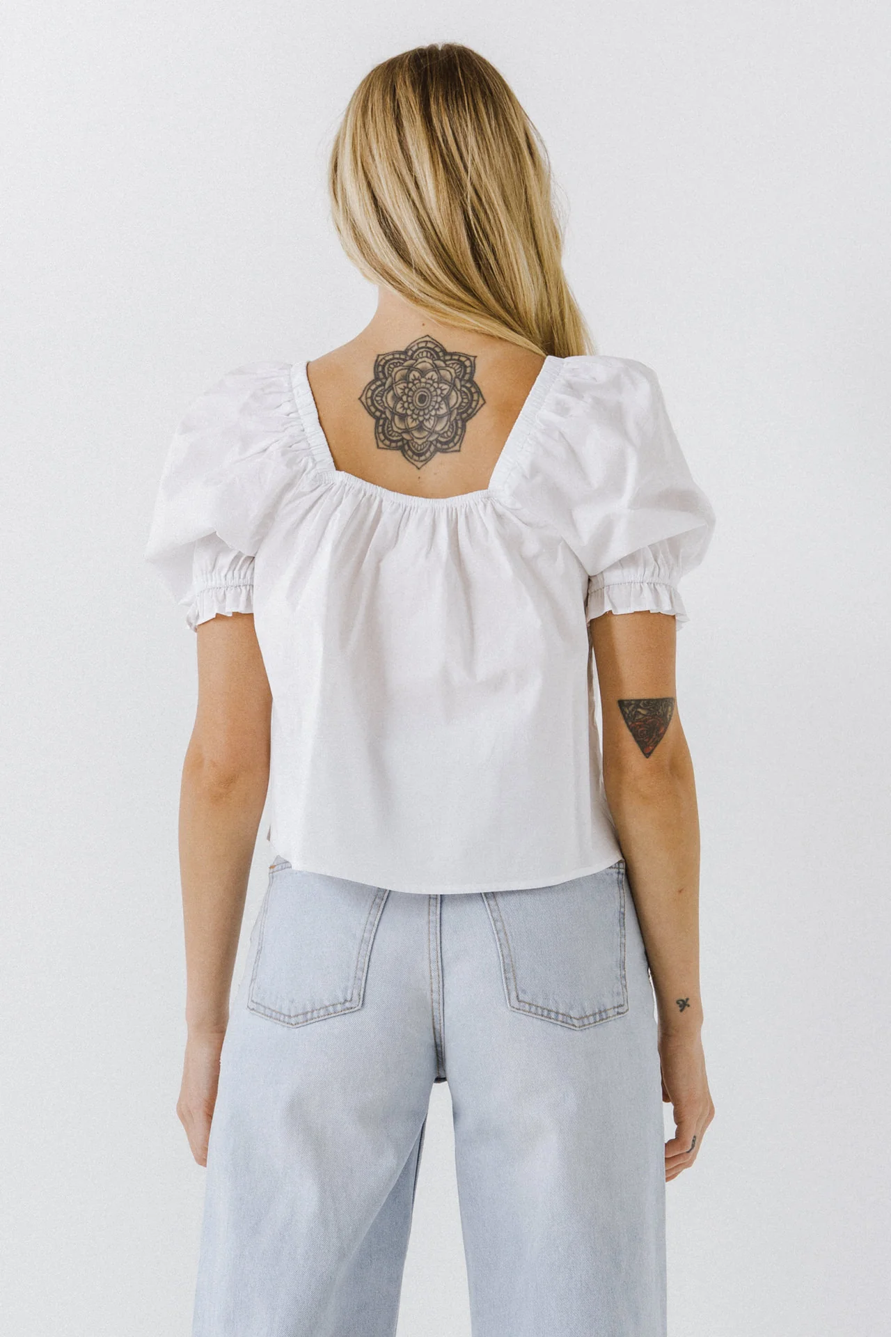 Square neckline Puff Sleeve Top - Image 34
