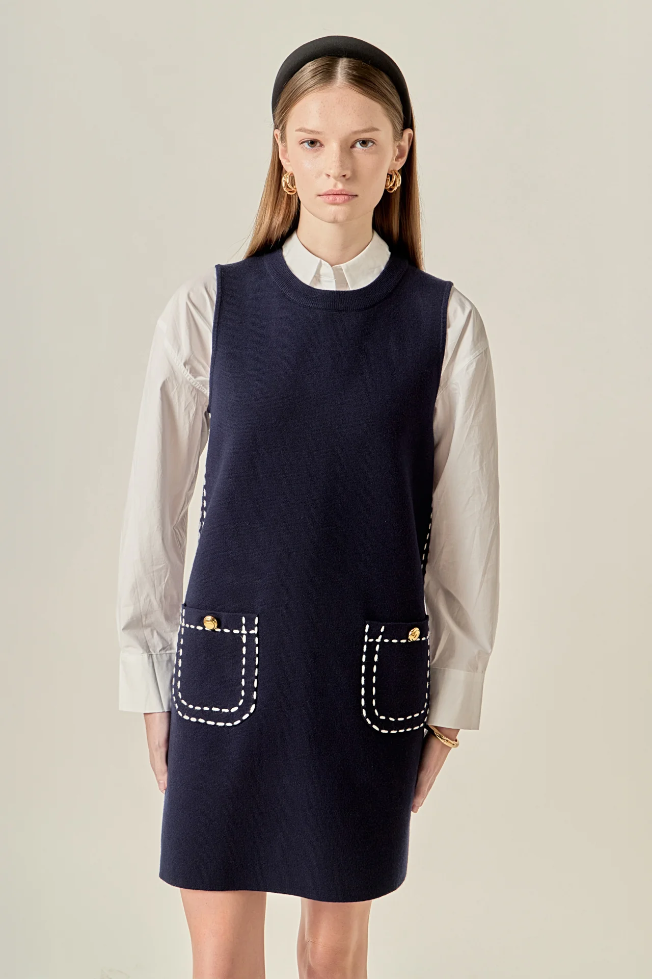Stitch Detail Knit Mini Dress - Image 10