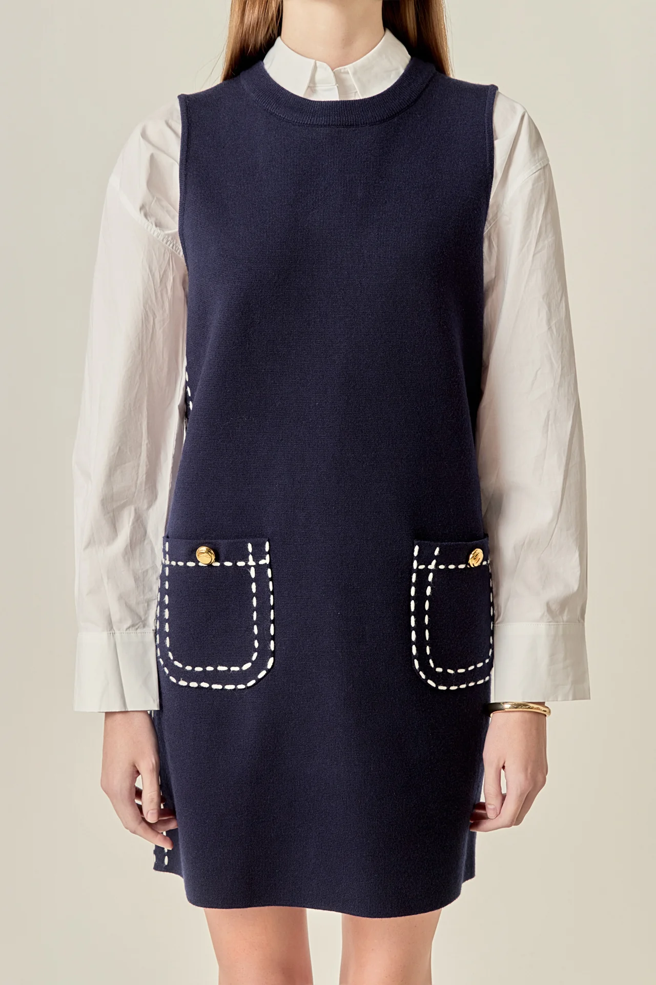 Stitch Detail Knit Mini Dress - Image 7
