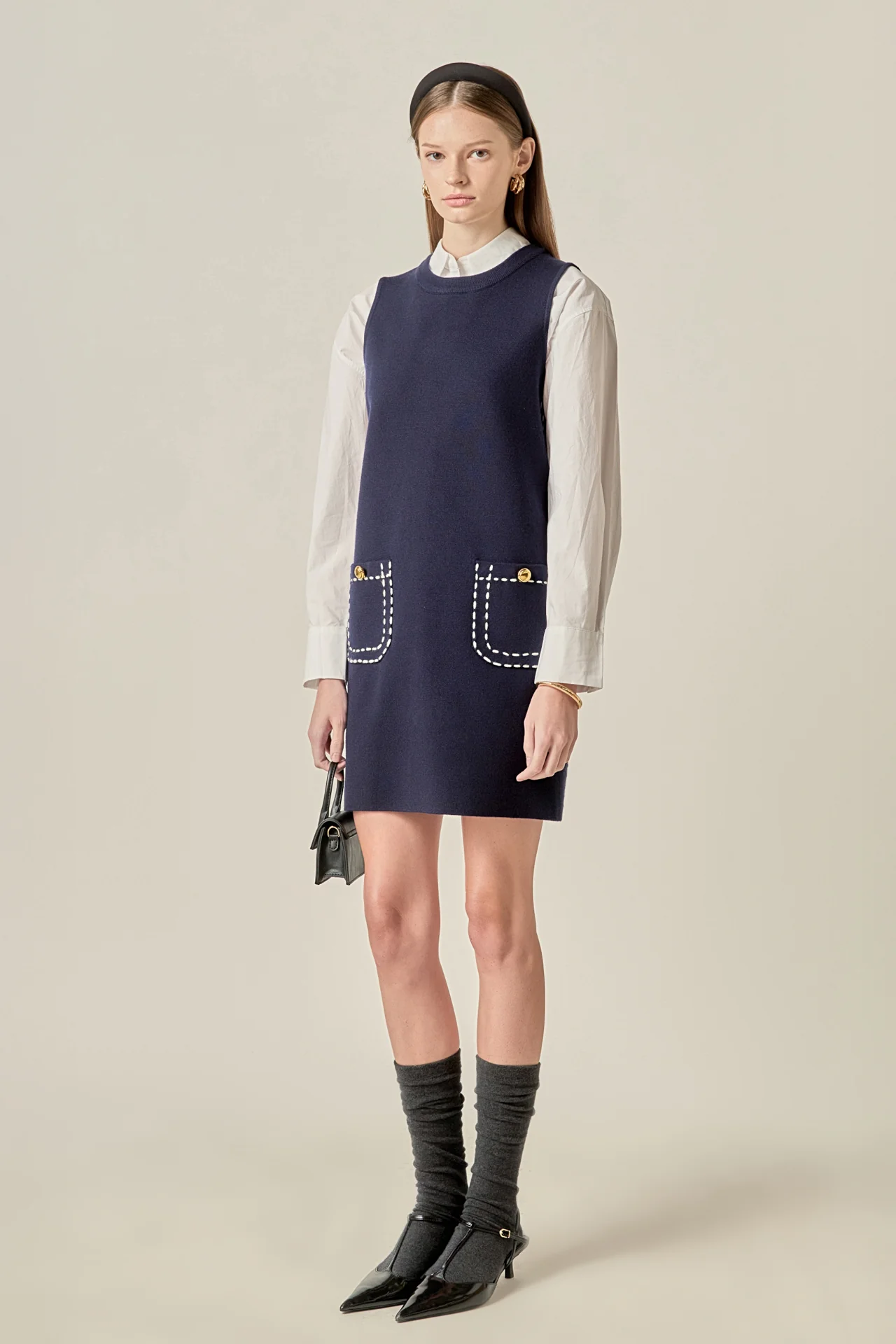 Stitch Detail Knit Mini Dress - Image 8