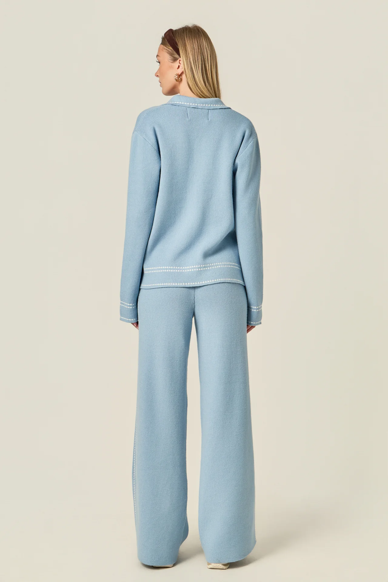 Stitch Detailed Knit Long Pants - Image 5