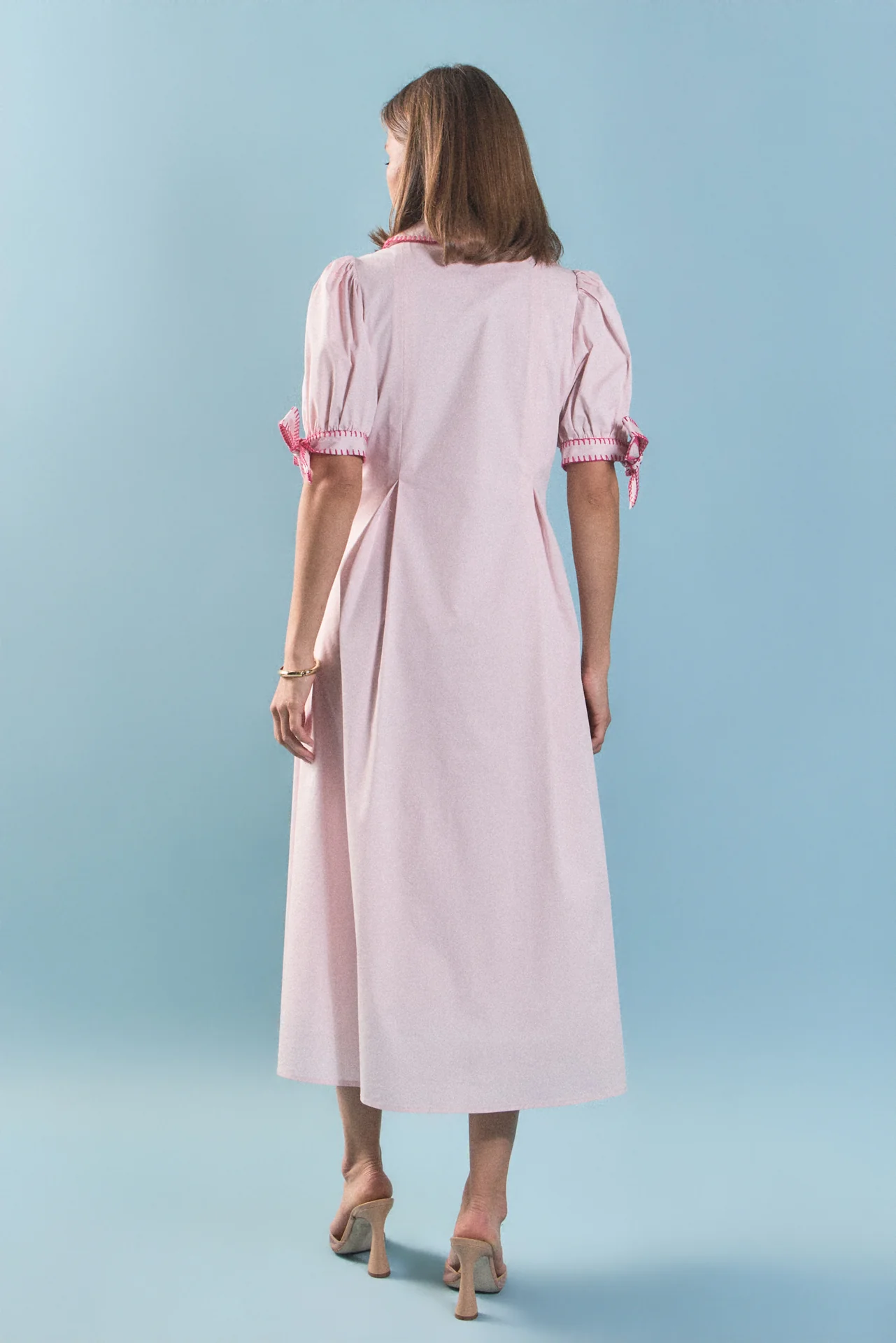 Stitch Detailed Midi Dress - Image 12