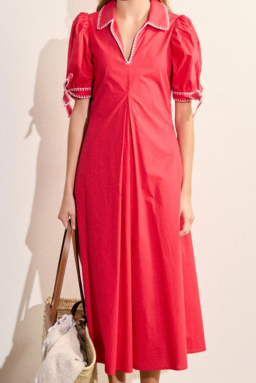 Stitch Detailed Midi Dress - Image 16