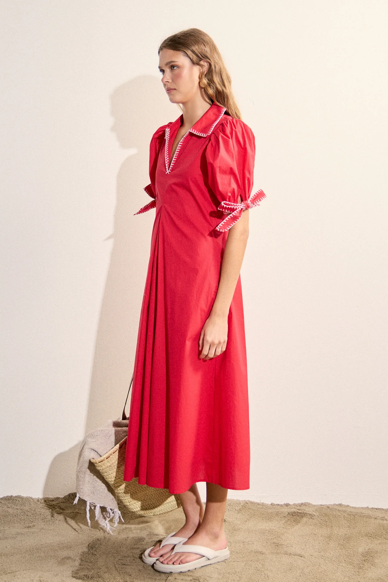 Stitch Detailed Midi Dress - Image 17