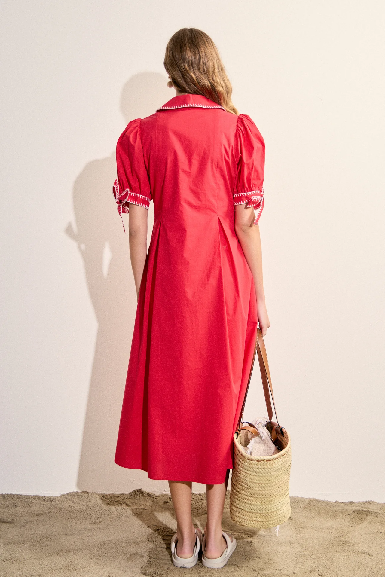 Stitch Detailed Midi Dress - Image 18