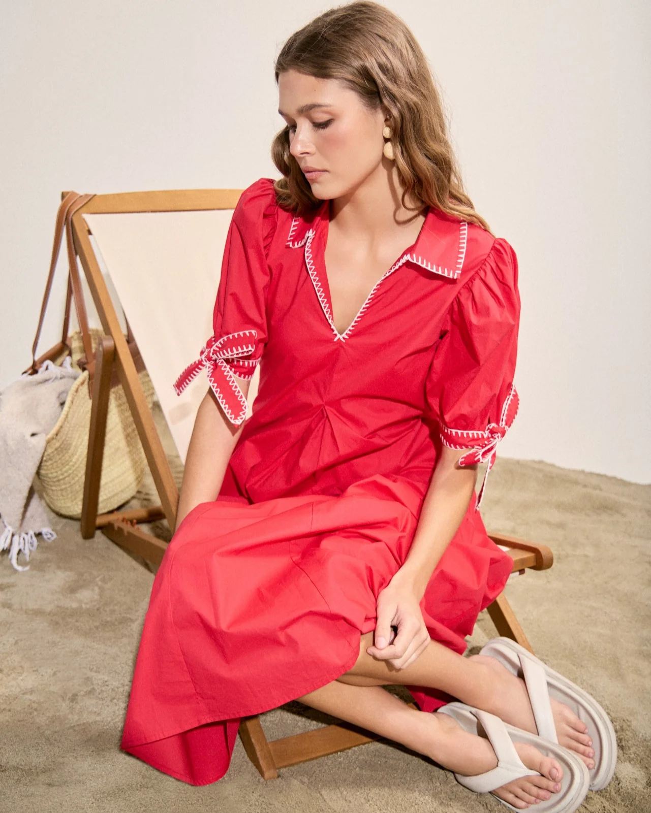 Stitch Detailed Midi Dress - Image 22