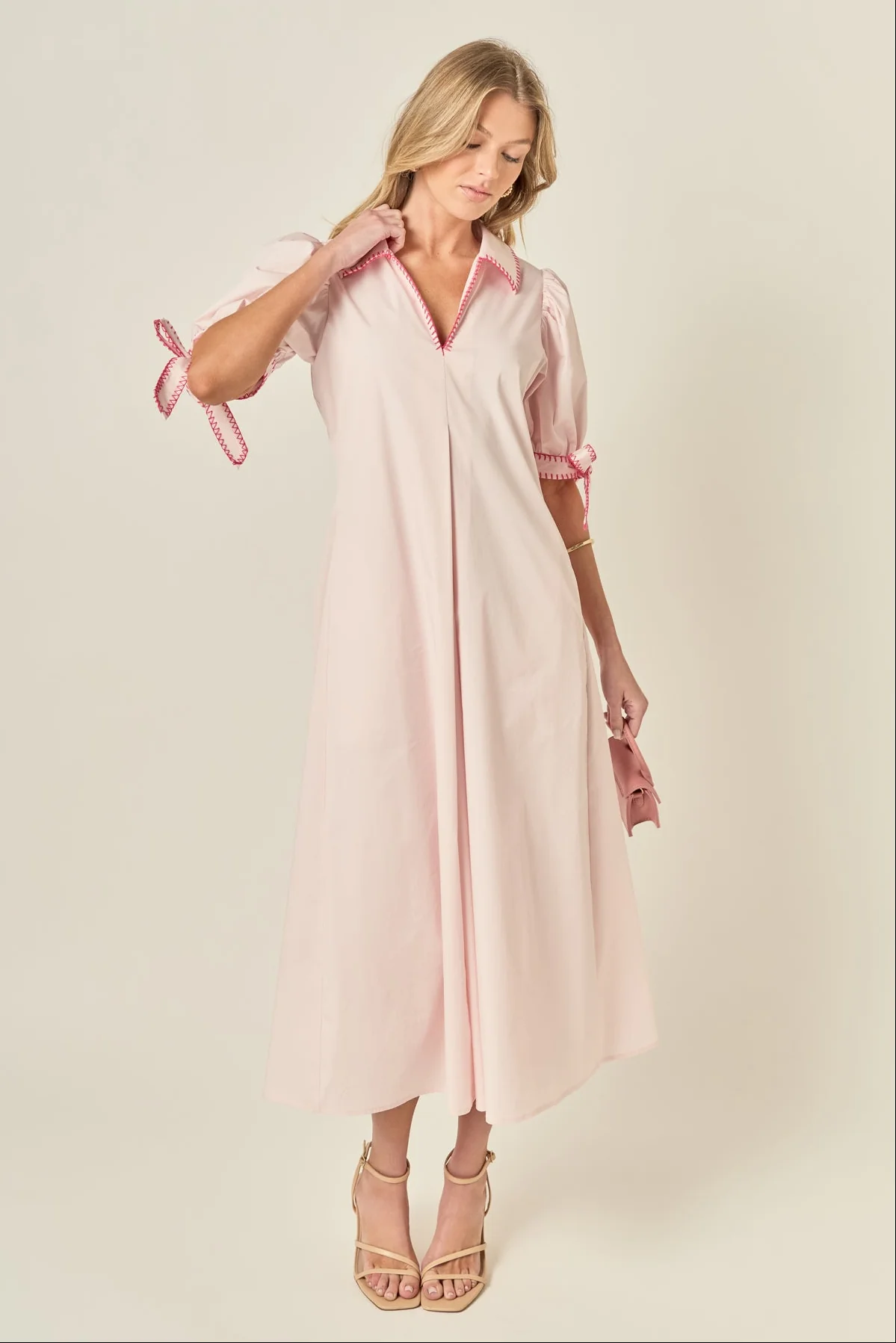 Stitch Detailed Midi Dress - Image 28