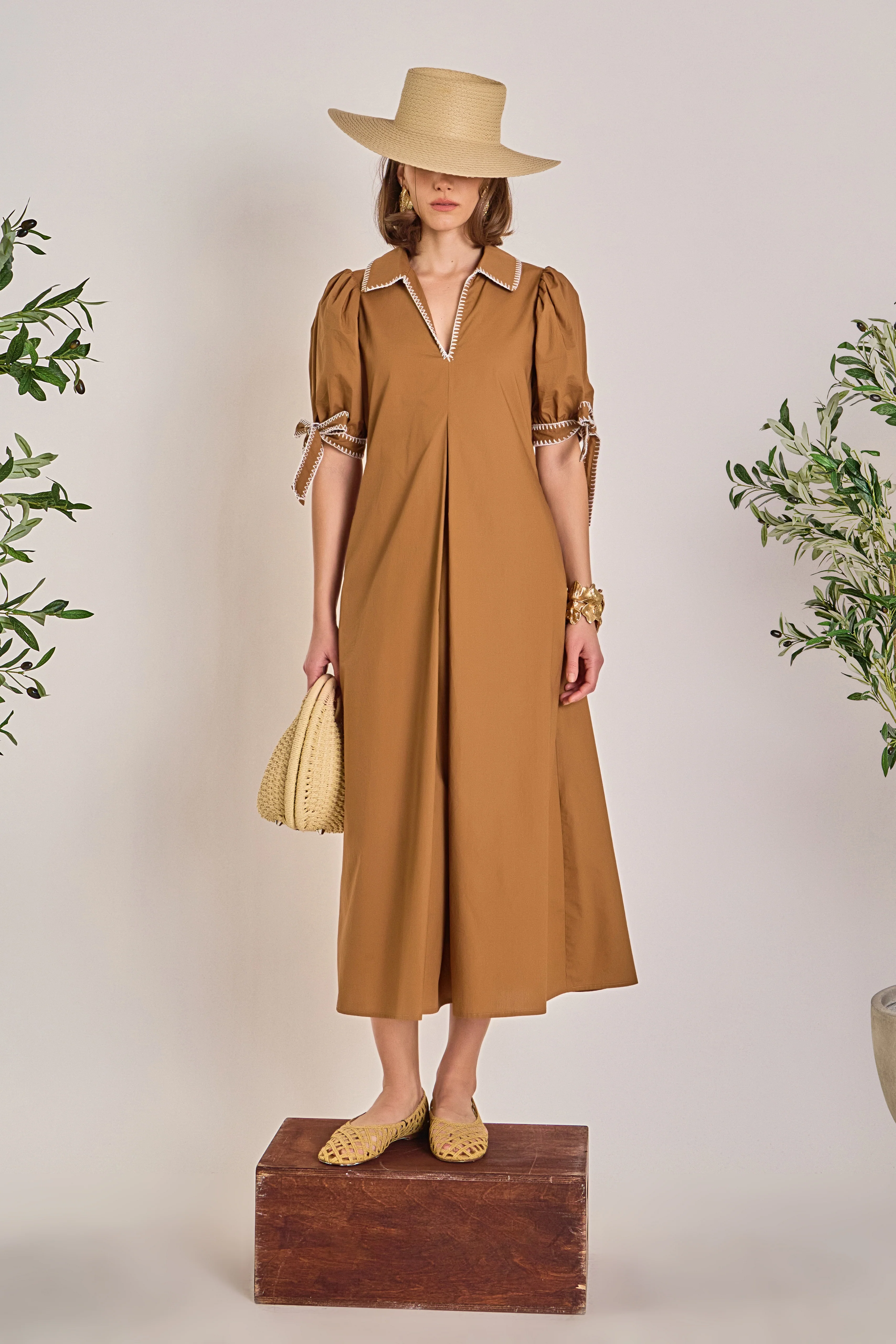 Stitch Detailed Midi Dress - Image 29