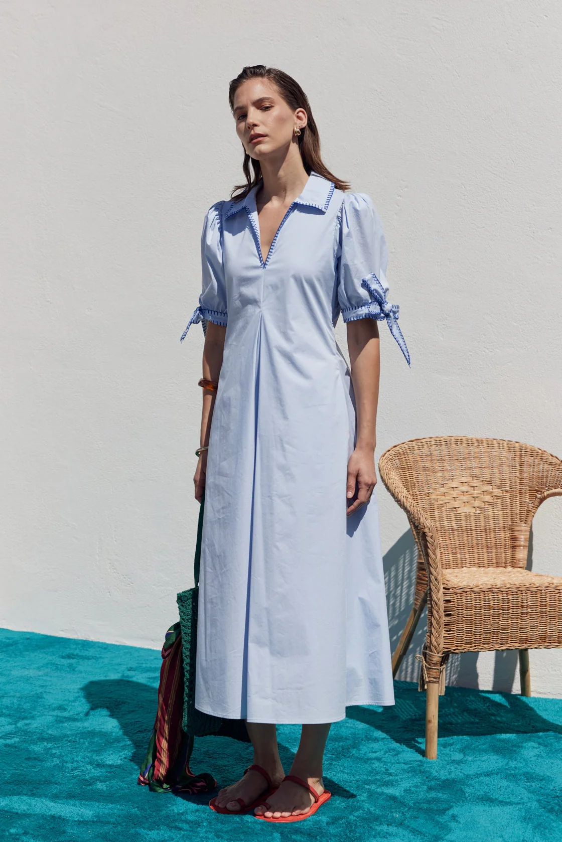 Stitch Detailed Midi Dress - Image 3