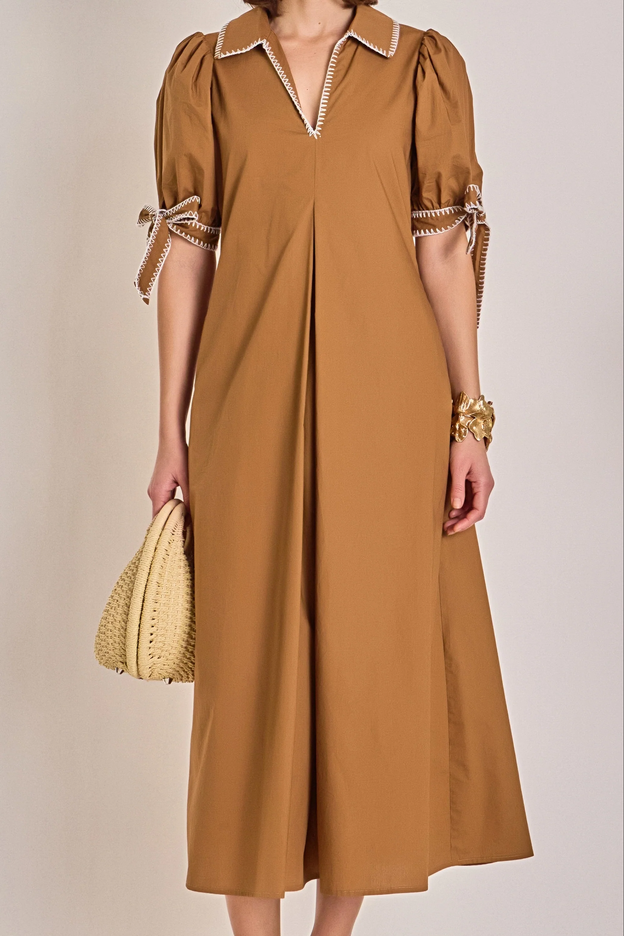 Stitch Detailed Midi Dress - Image 30