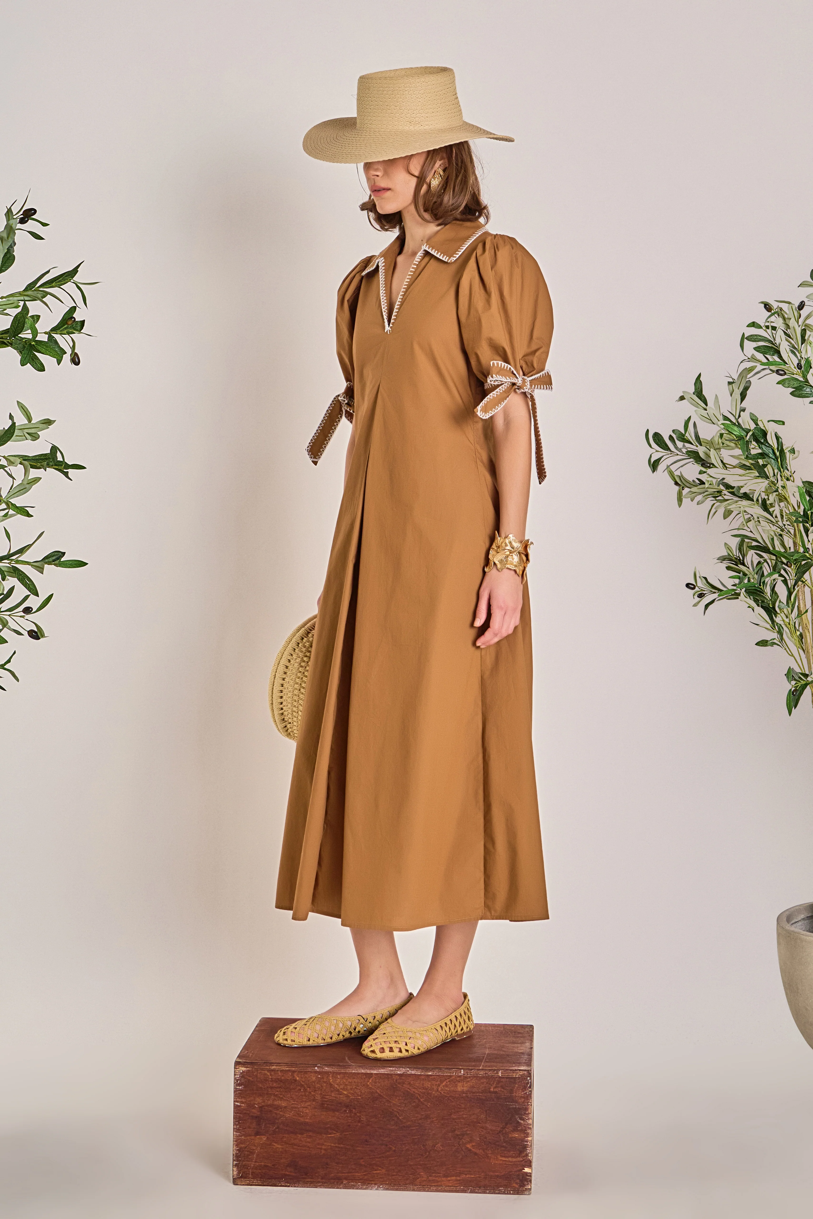 Stitch Detailed Midi Dress - Image 33