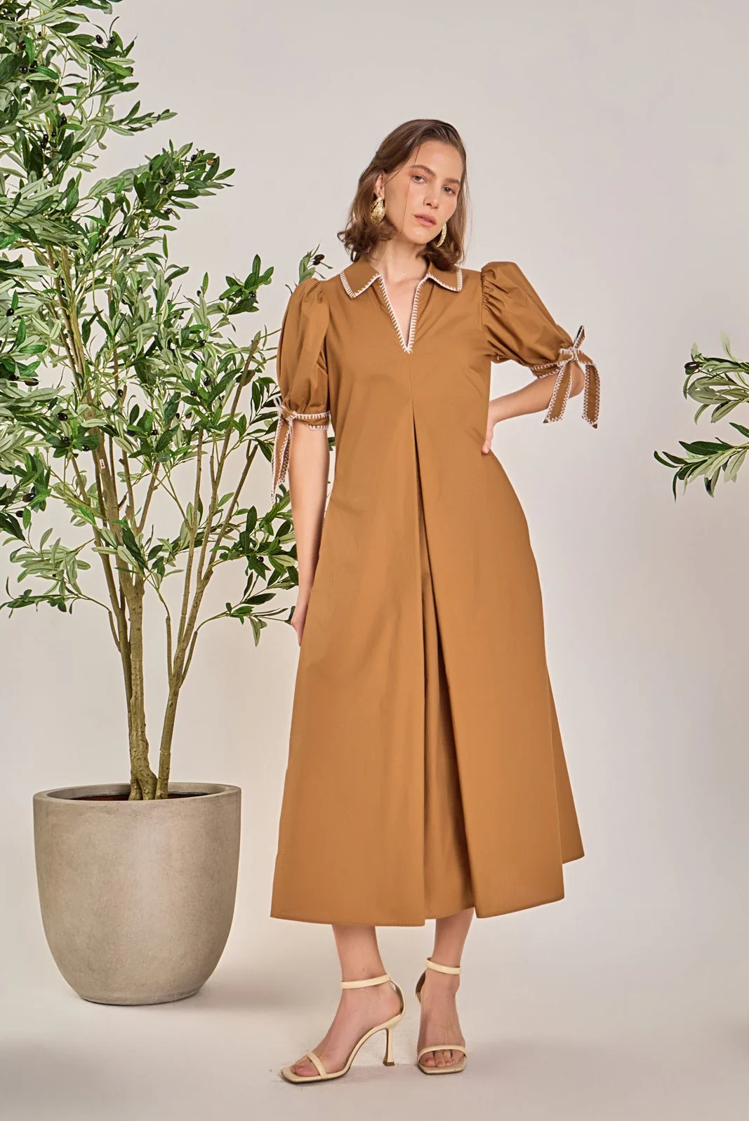 Stitch Detailed Midi Dress - Image 35