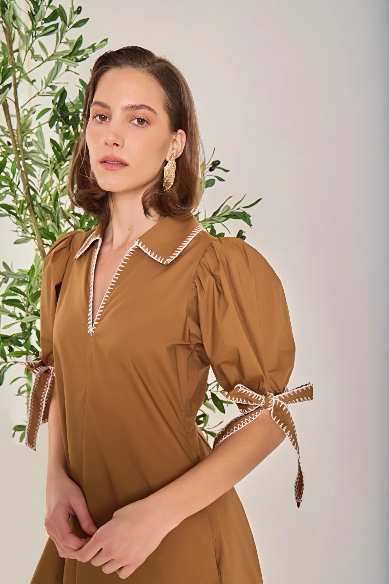 Stitch Detailed Midi Dress - Image 36