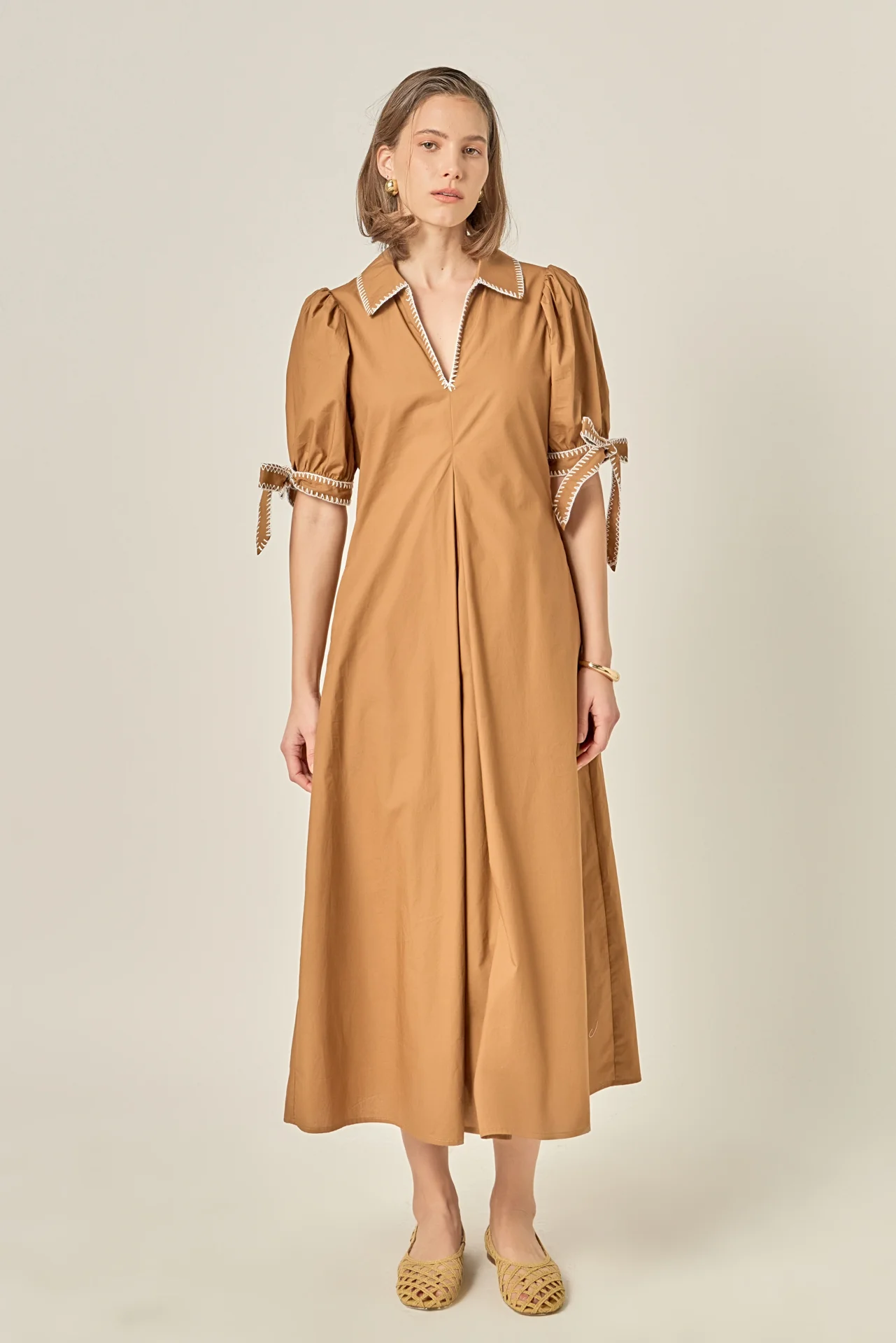 Stitch Detailed Midi Dress - Image 37
