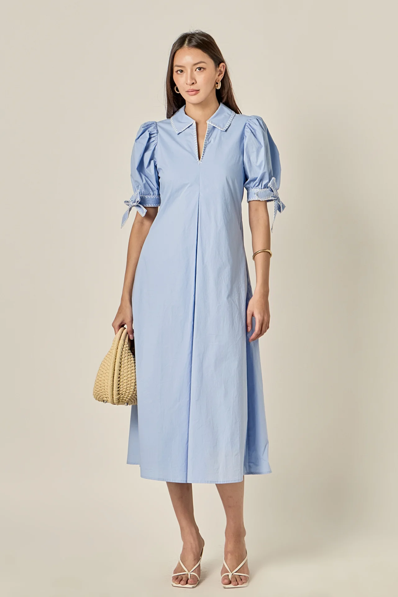 Stitch Detailed Midi Dress - Image 38