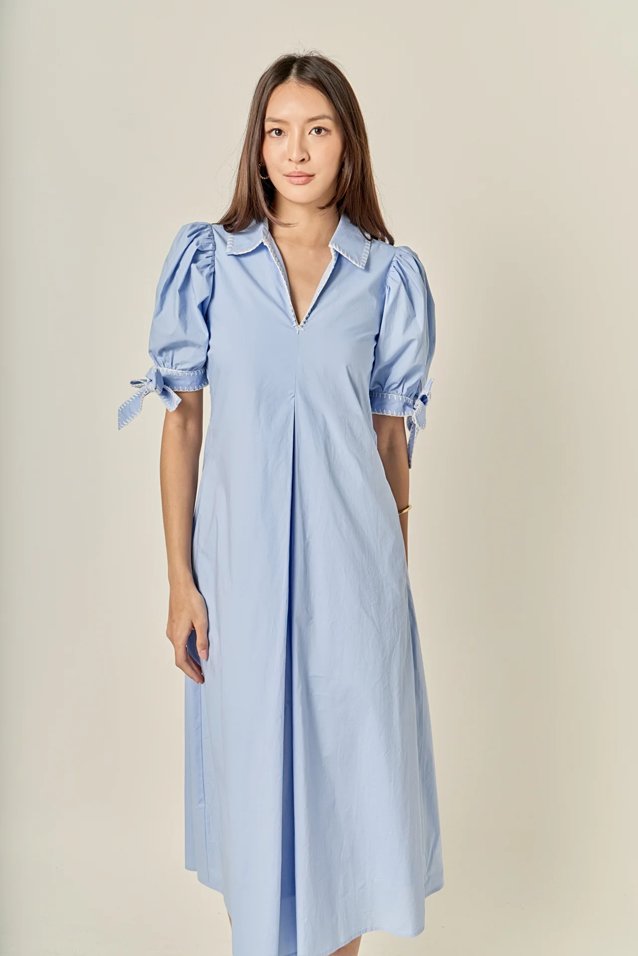 Stitch Detailed Midi Dress - Image 43