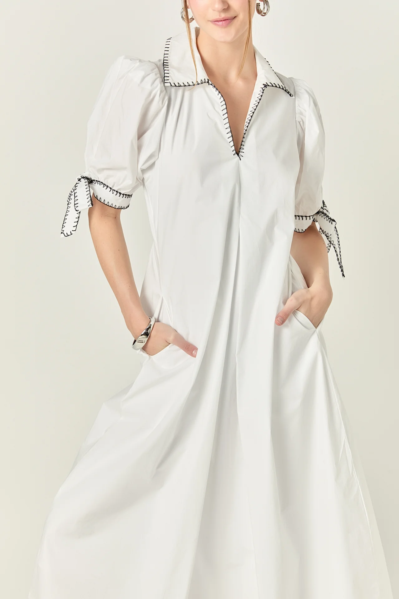 Stitch Detailed Midi Dress - Image 45