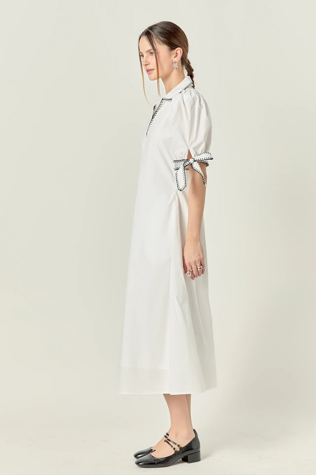Stitch Detailed Midi Dress - Image 46