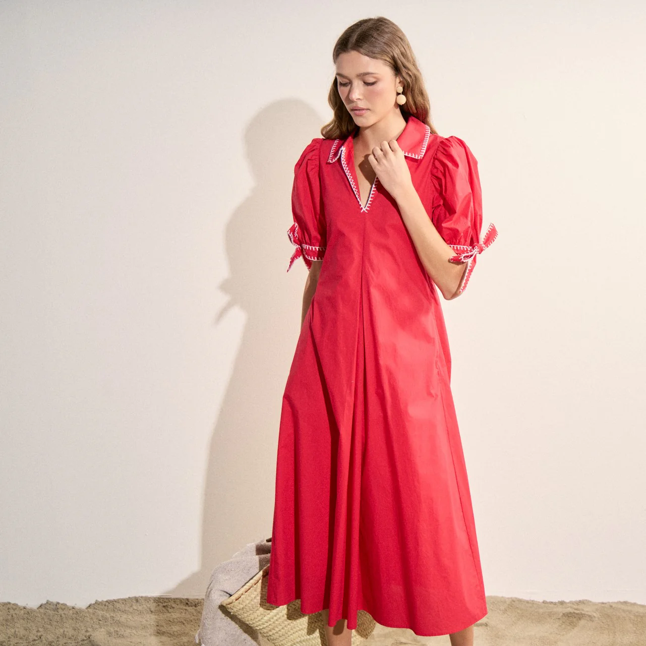 Stitch Detailed Midi Dress - Image 49