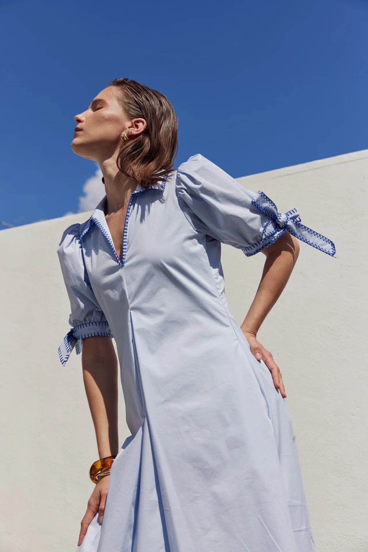 Stitch Detailed Midi Dress - Image 5