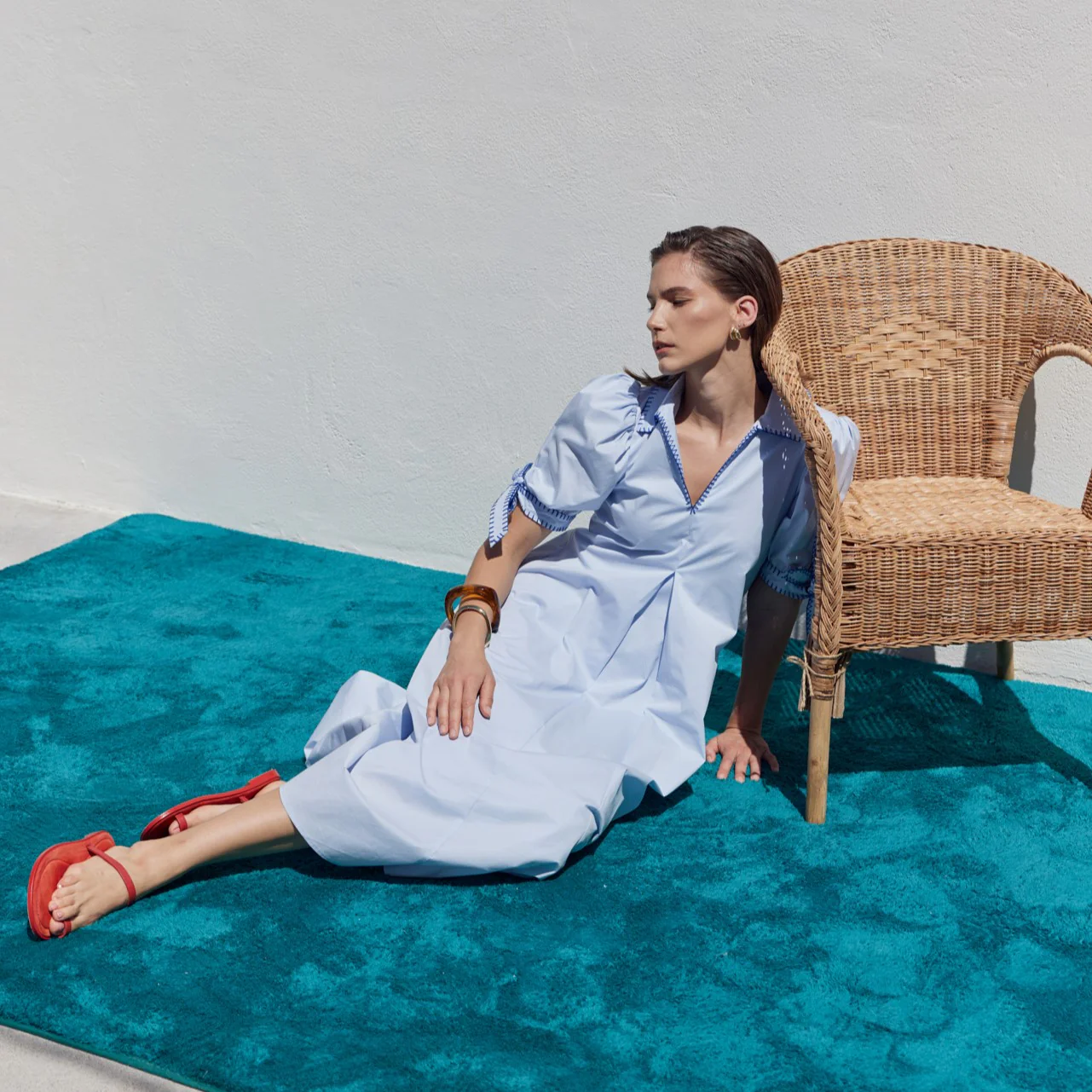 Stitch Detailed Midi Dress - Image 50