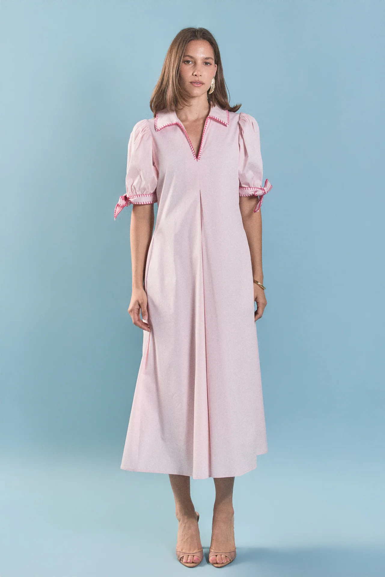 Stitch Detailed Midi Dress - Image 8