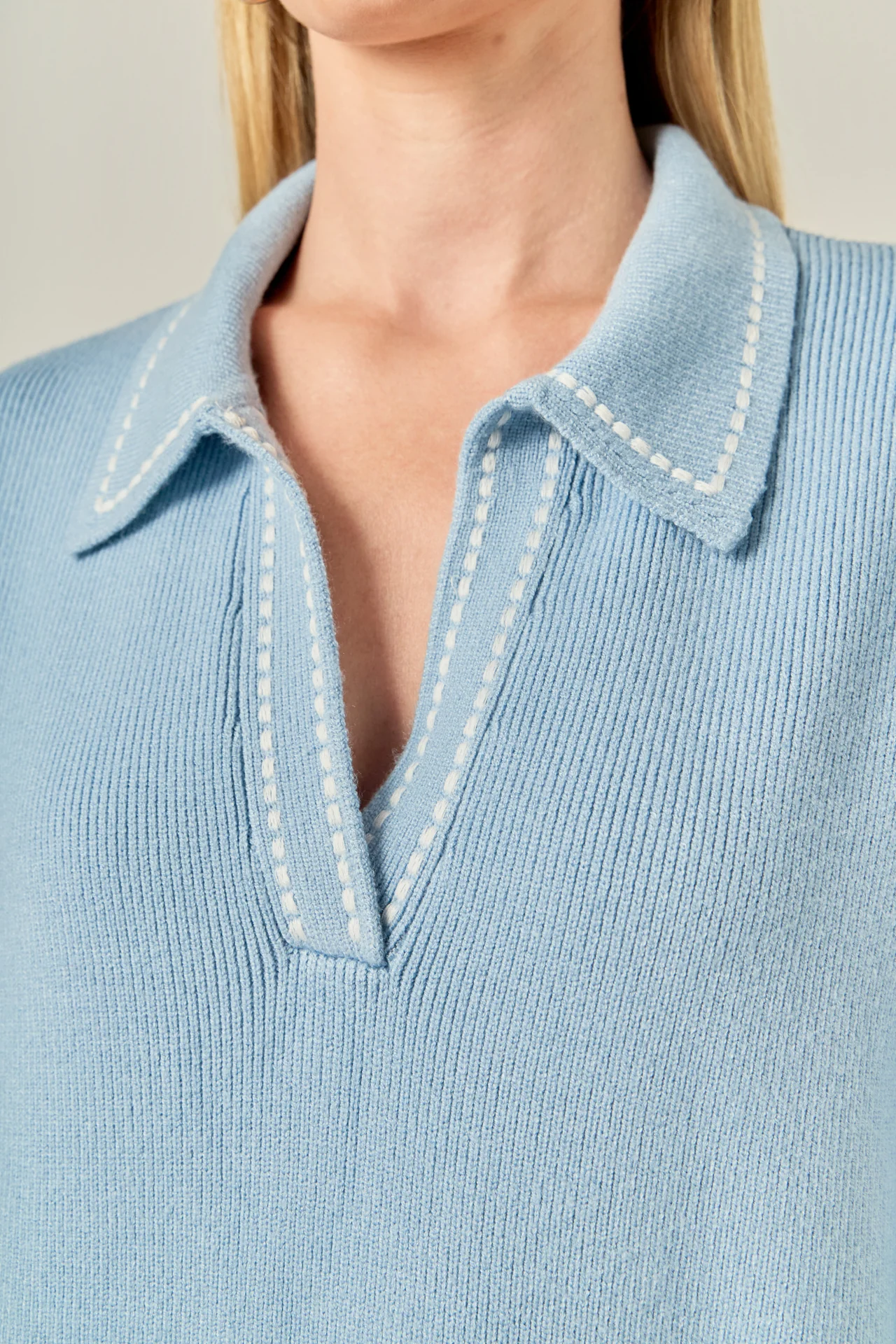 Stitch Detailed Polo Knit - Image 3