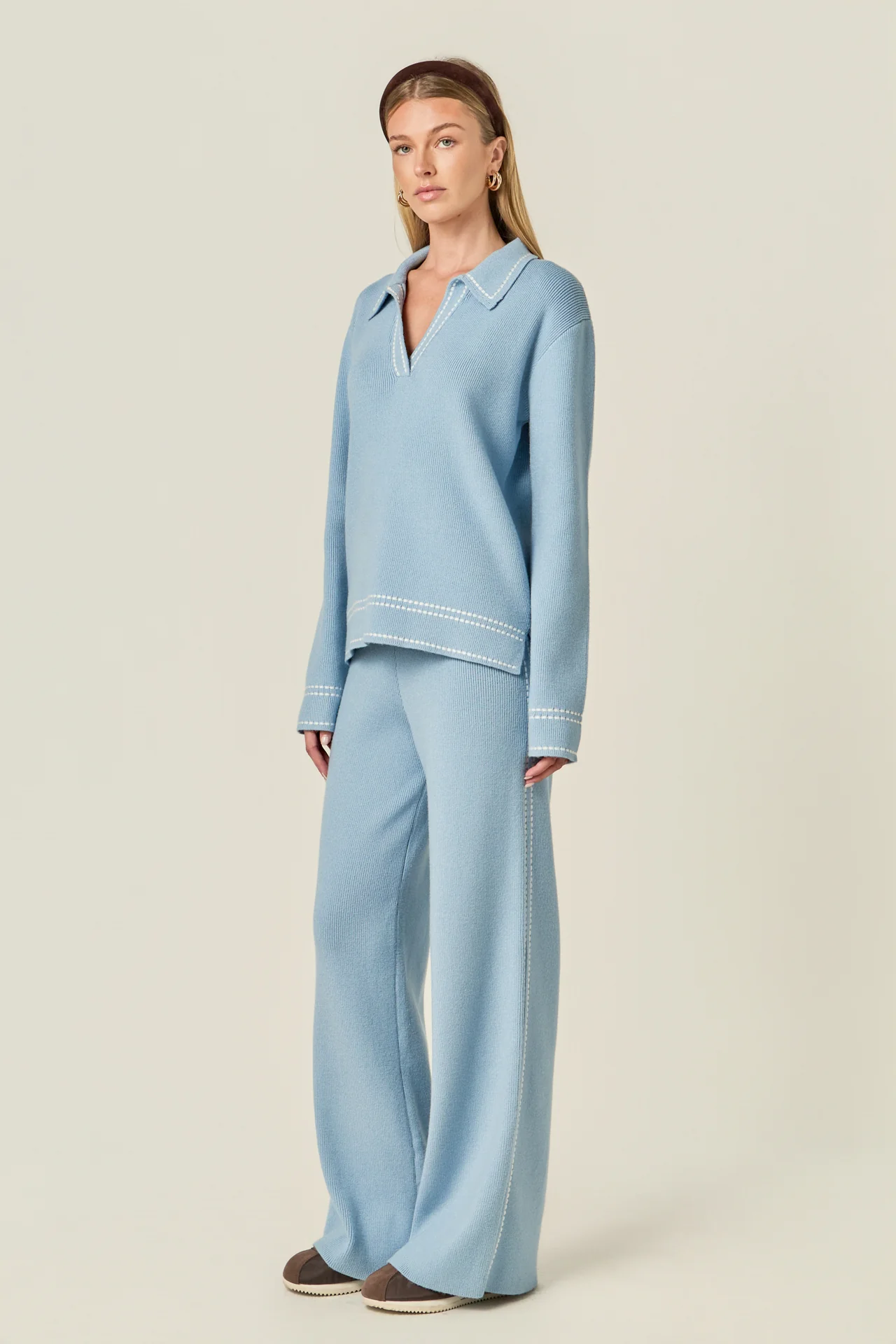 Stitch Detailed Polo Knit - Image 5
