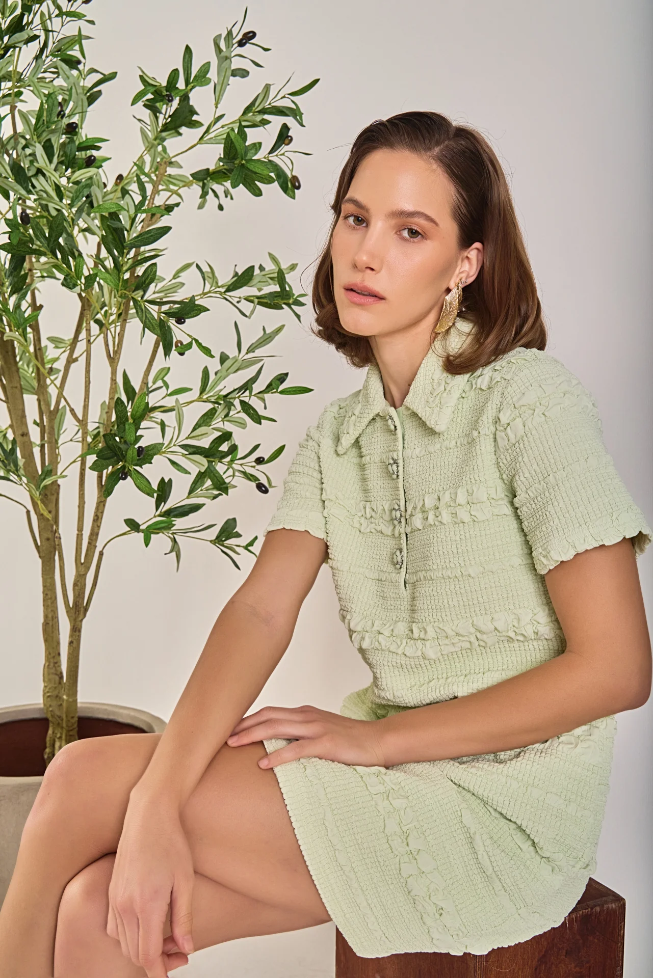 Textured Mini Dress - Image 14