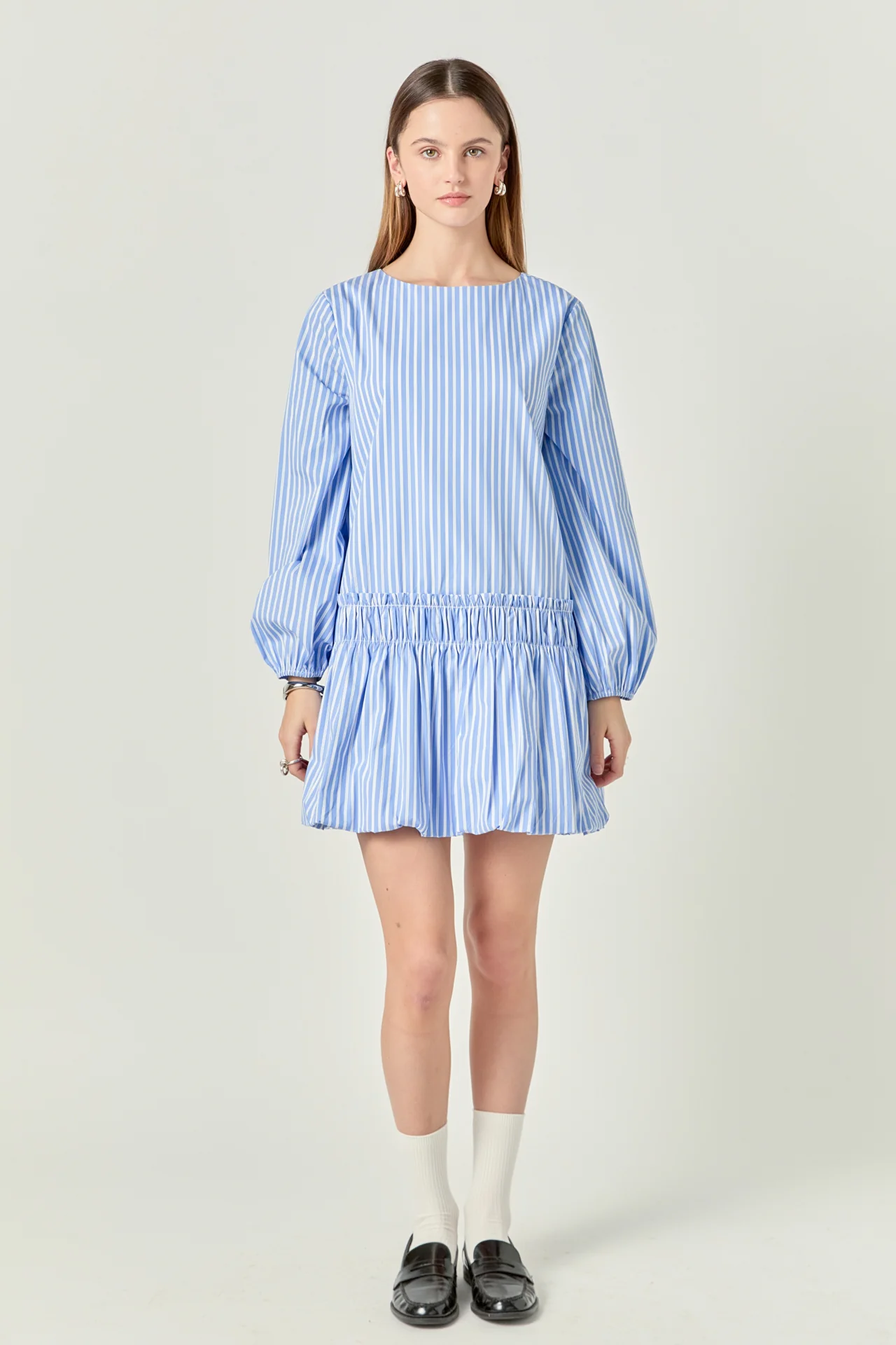 Francine Striped Balloon Mini Dress - Image 4