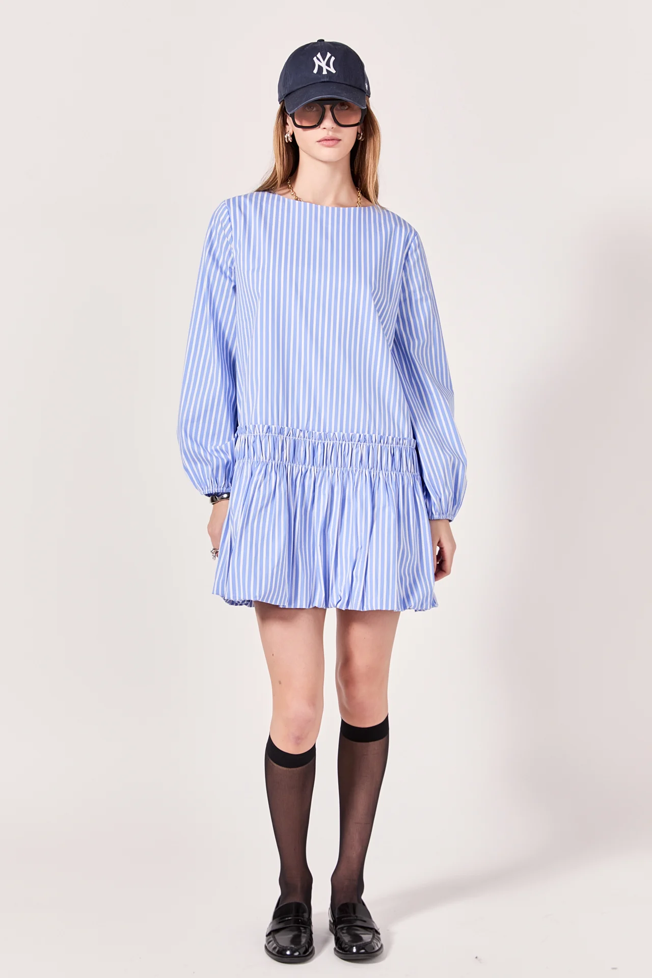 Francine Striped Balloon Mini Dress - Image 8