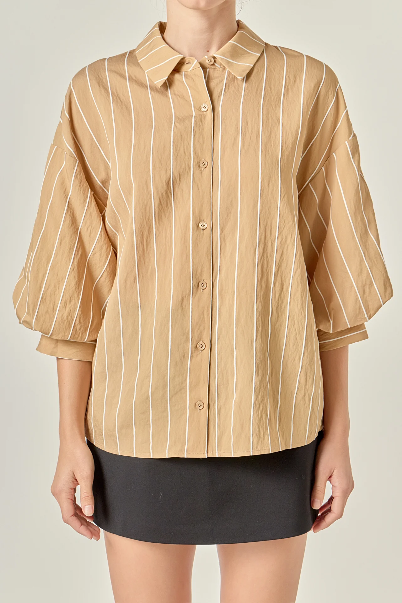 Stripe Balloon Sleeve Shirt - Image 2