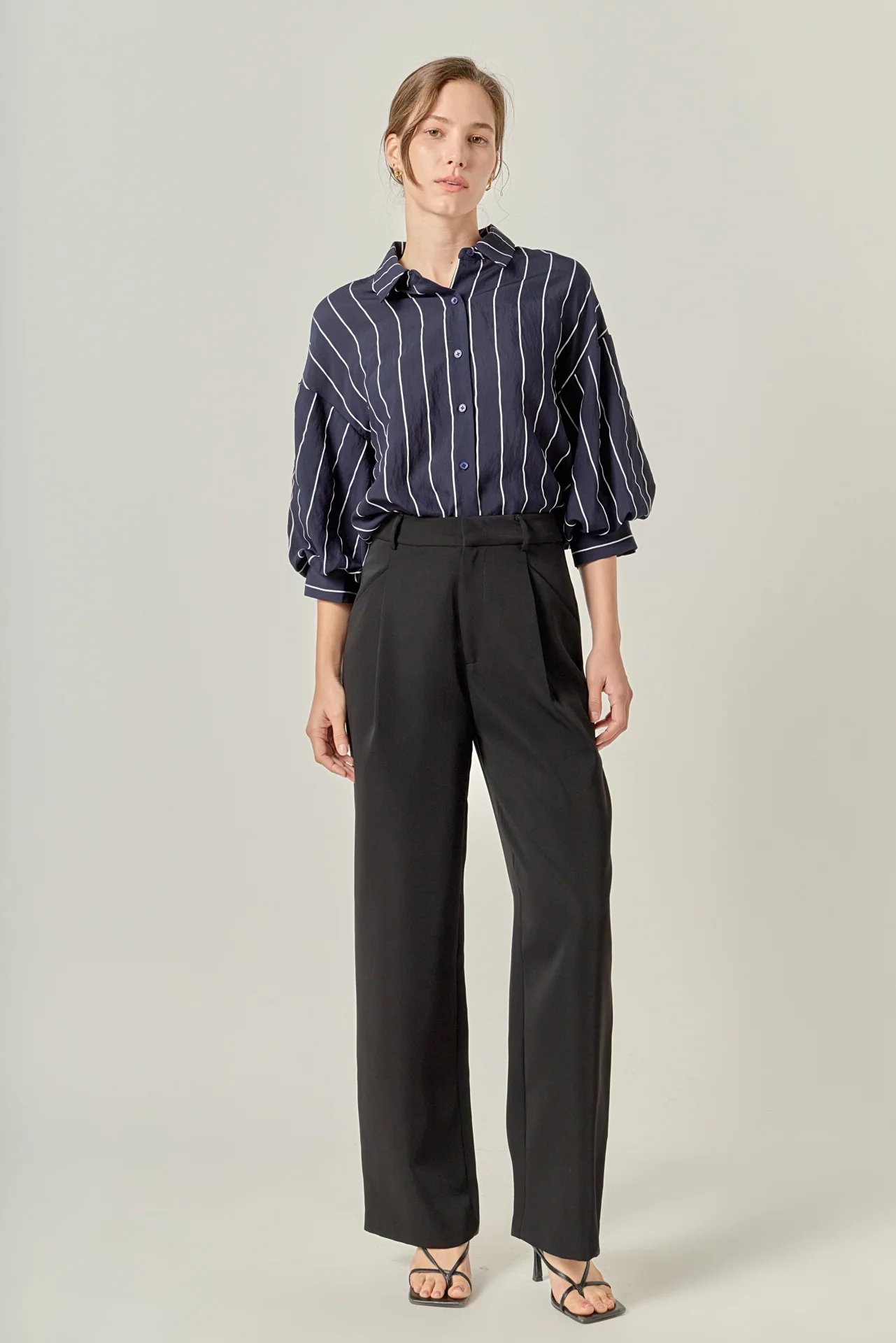 Stripe Balloon Sleeve Shirt - Image 6