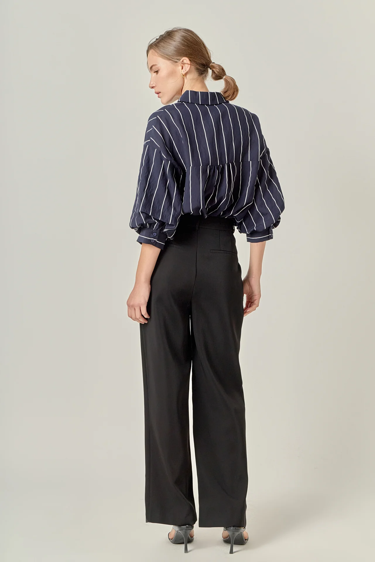Stripe Balloon Sleeve Shirt - Image 9