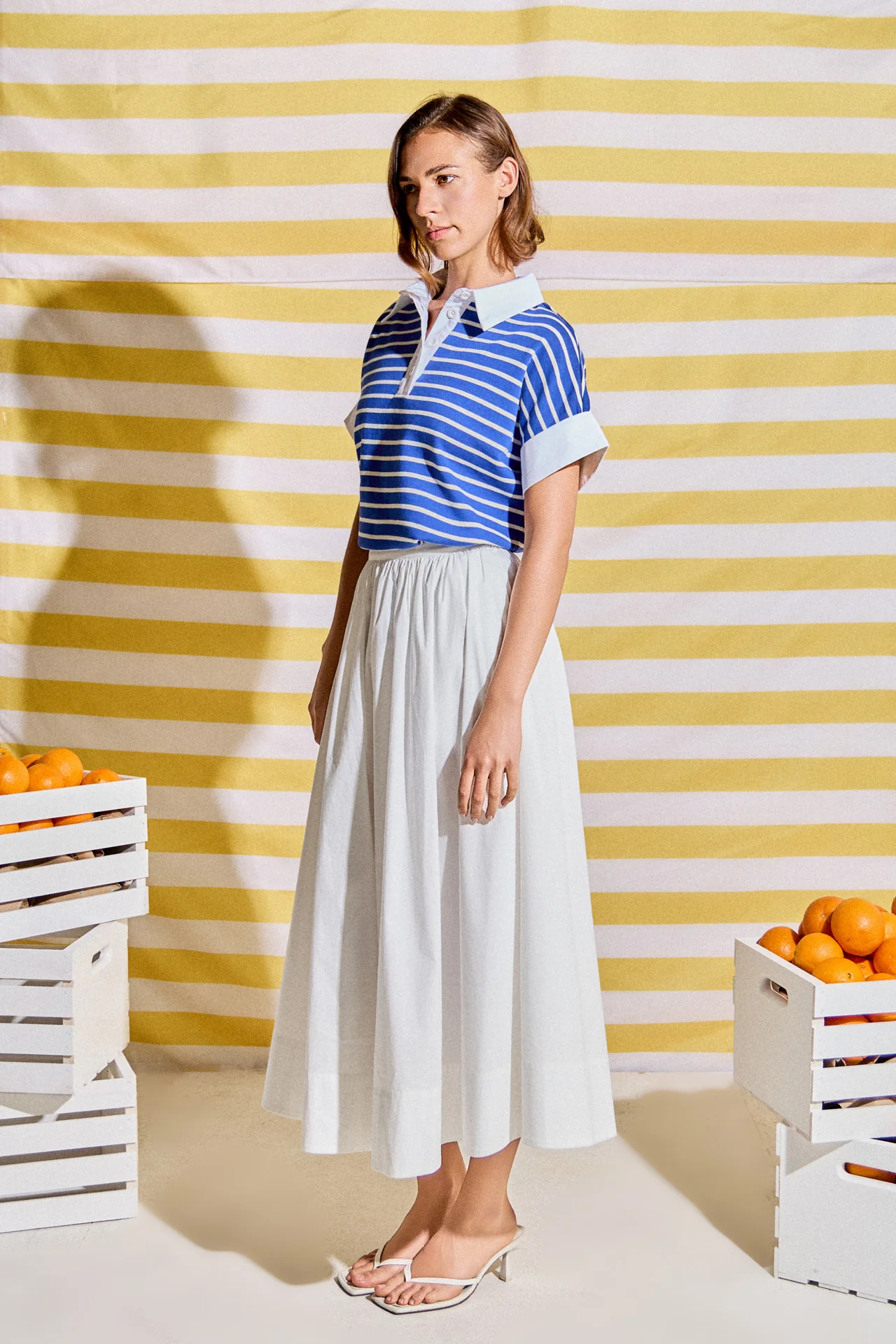 Classic Striped Polo Sweatshirt - Image 3