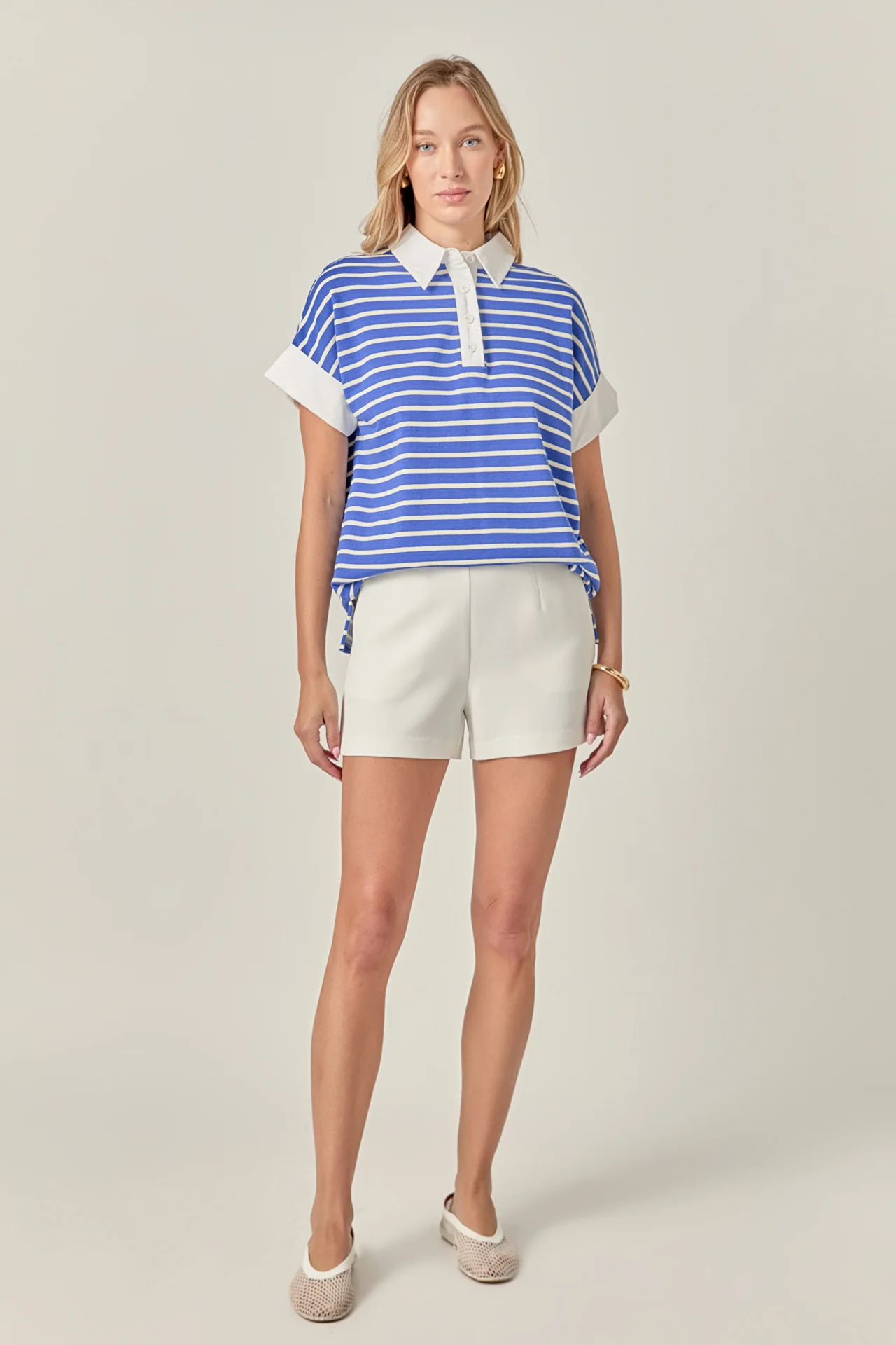 Classic Striped Polo Sweatshirt - Image 6