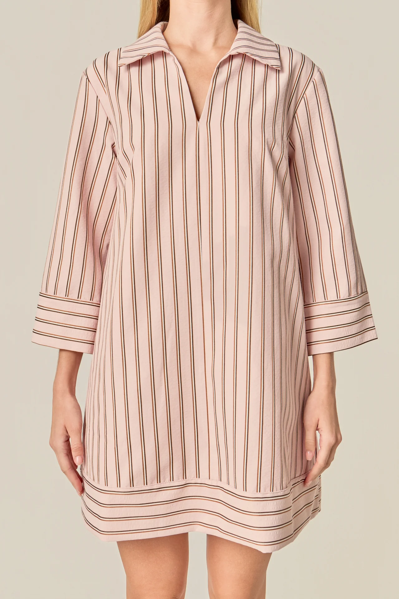 Stripe Collared Mini Dress - Image 2