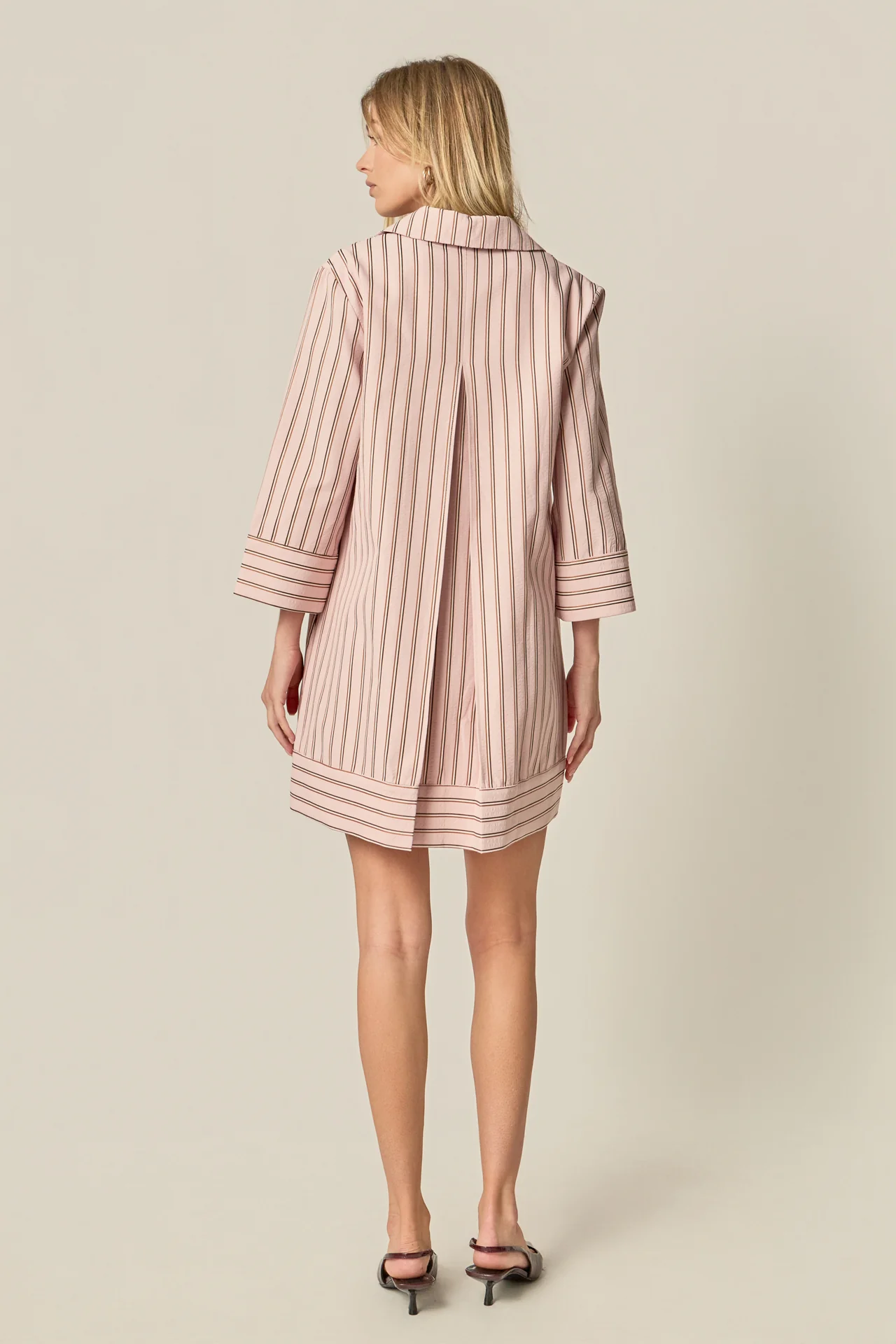 Stripe Collared Mini Dress - Image 4