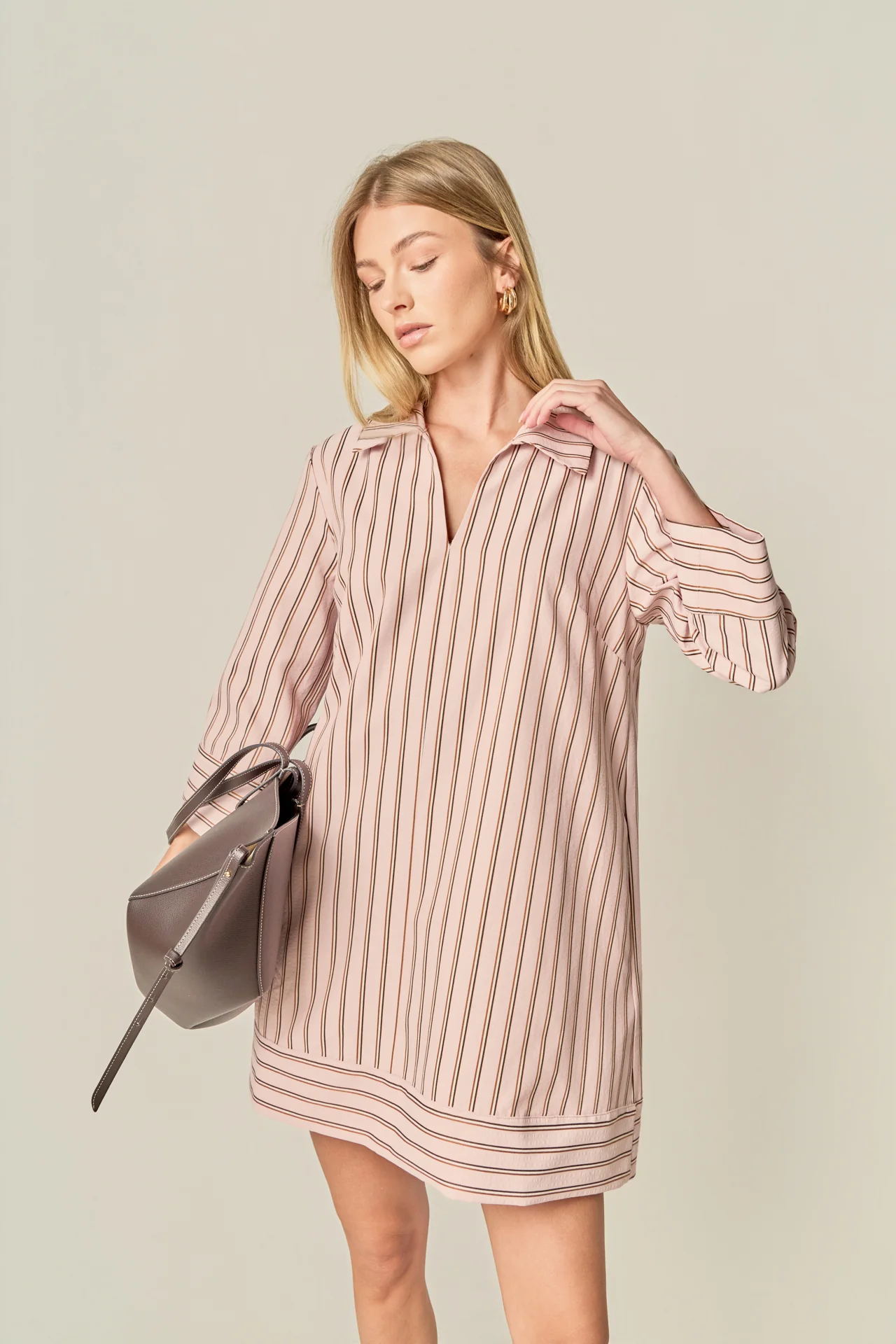 Stripe Collared Mini Dress - Image 5