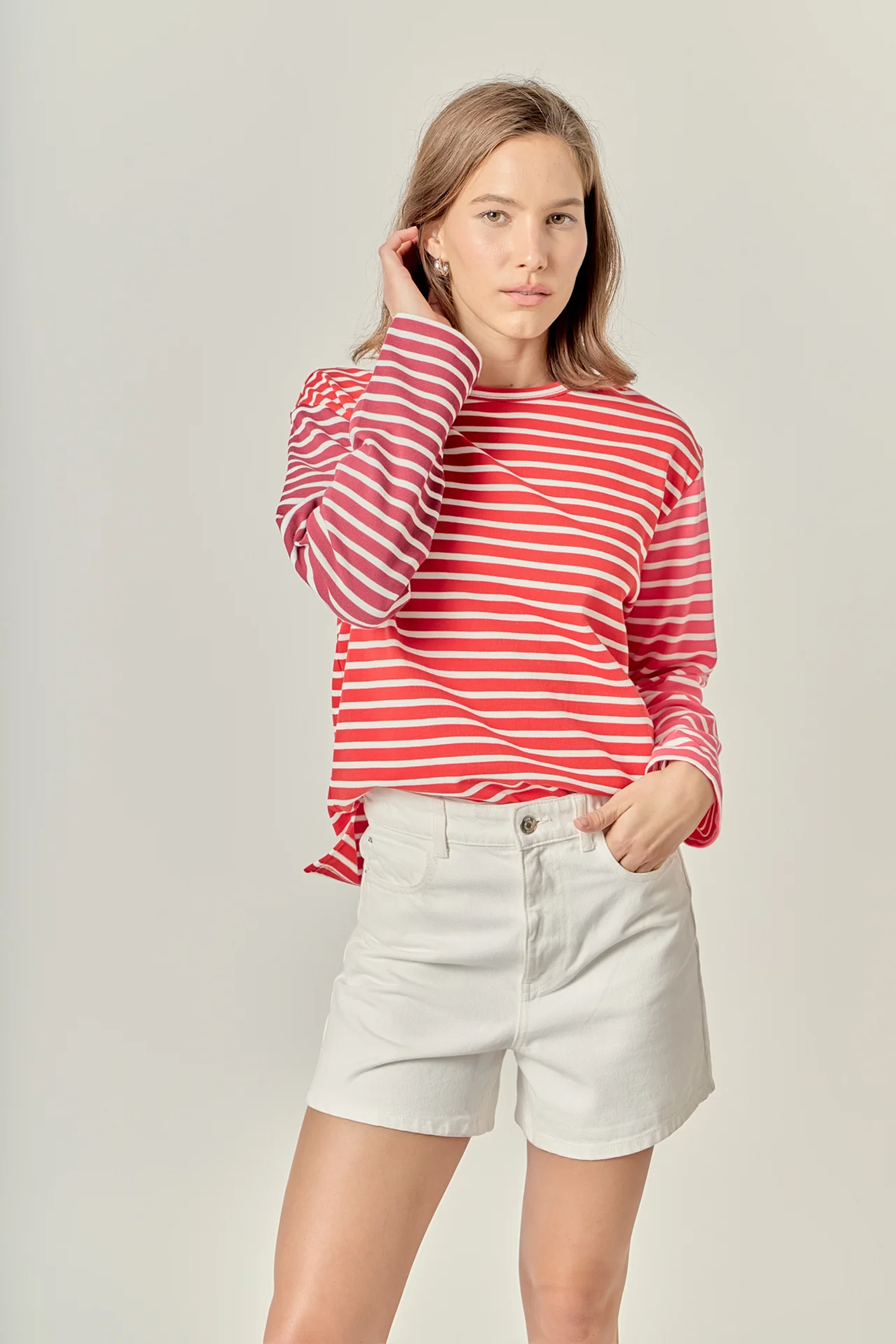 Stripe Colorblock Long Sleeve Tee - Image 11