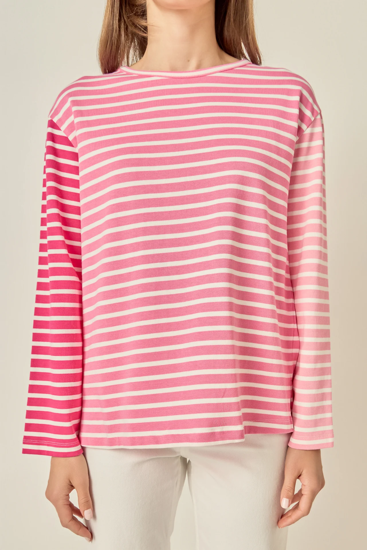 Stripe Colorblock Long Sleeve Tee - Image 2
