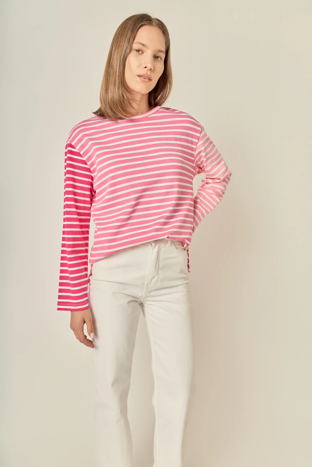 Stripe Colorblock Long Sleeve Tee - Image 5